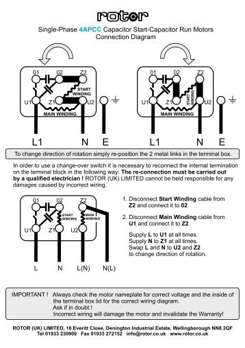 Single-phase Cap Start-Cap Run Motors - Rotor UK