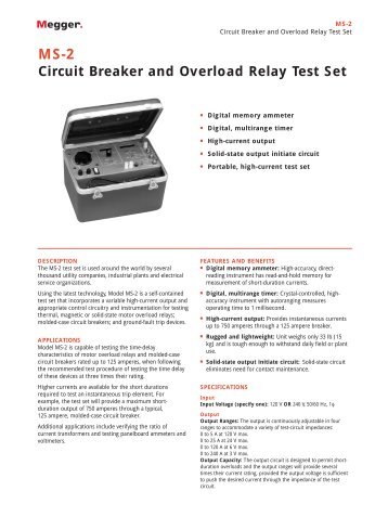 MS-2 Circuit Breaker and Overload Relay Test Set - Surgetek