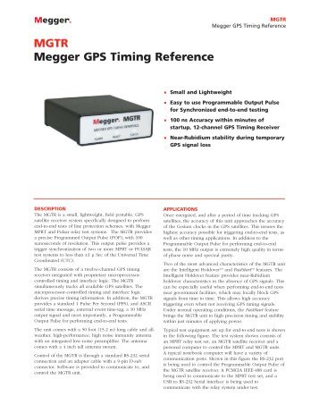 MGTR Megger GPS Timing Reference - Surgetek