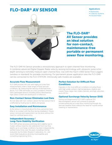 Marsh FLO-DAR Radar/Area Velocity Sensor - Hachflow