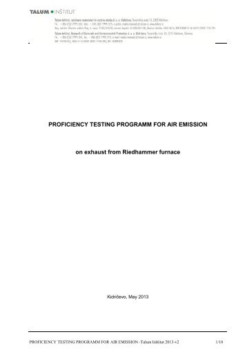 Proficiency Testing Programme for Air Emission