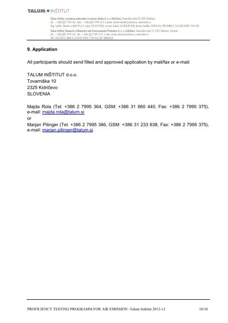 Proficiency Testing Programme for Air Emission