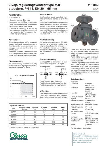 2.3.08-I 3-vejs reguleringsventiler type M3F ... - Clorius Controls