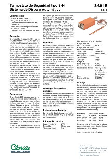 Termostato de Seguridad tipo SH4, Sistema de ... - Clorius Controls