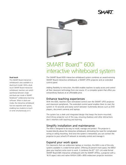 Smart Boarda 600i Interactive Whiteboard System The