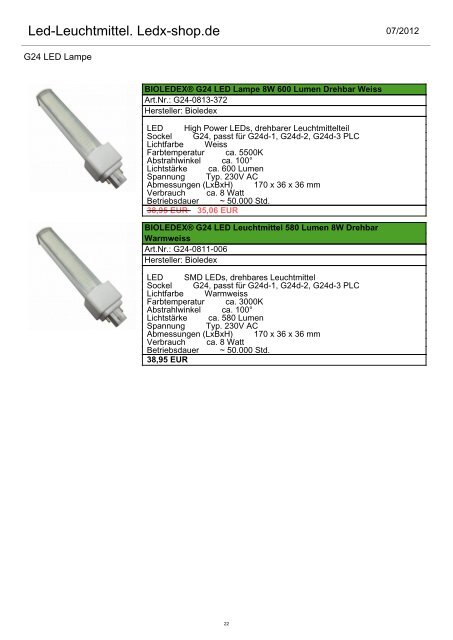 Led-Leuchtmittel. Ledx-shop.de