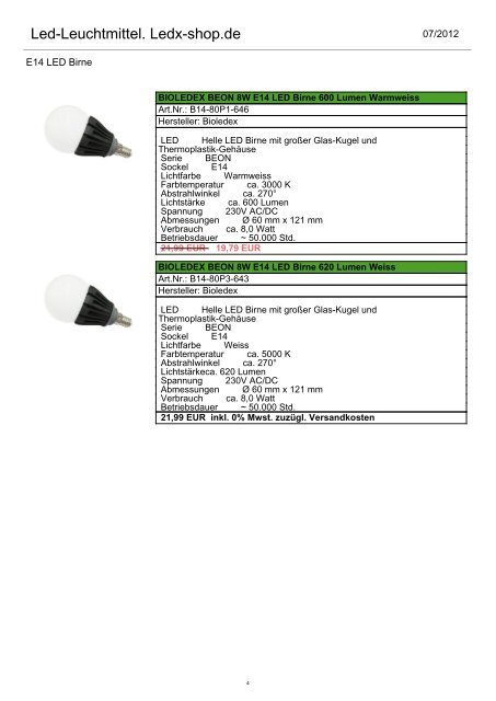 Led-Leuchtmittel. Ledx-shop.de