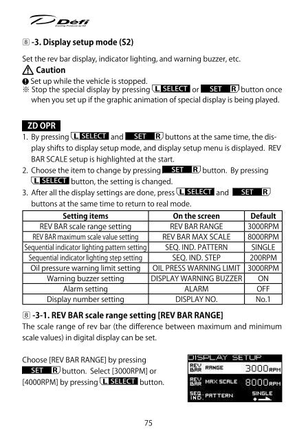 ADVANCE ZD manual - Defi