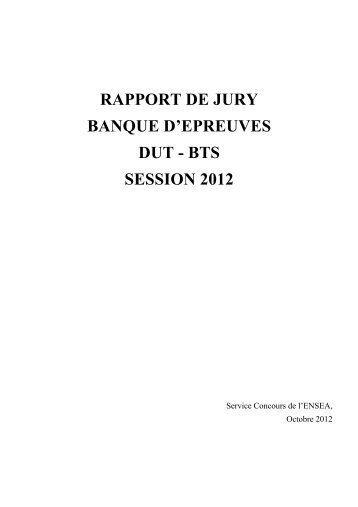 Rapport Jury DUT-BTS 2012.pdf - Concours ENSEA