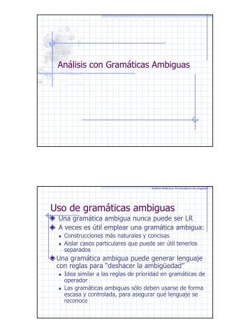 Analisis con Gramaticas Ambiguas - GIAA