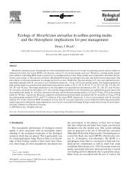 Ecology of Metarhizium anisopliae in soilless potting media and the ...