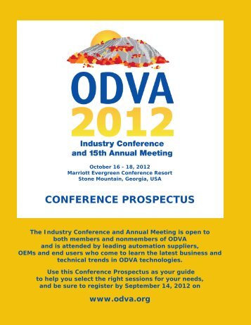 conference prospectus and descriptions of sessions. - ODVA