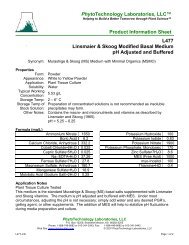 PhytoTechnology Laboratories, LLCâ¢ Product Information Sheet ...