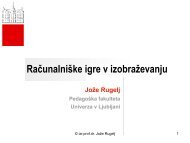 RaÄunalniÅ¡ke igre v izobraÅ¾evanju - Hrast - Univerza v Ljubljani