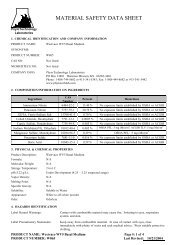 MATERIAL SAFETY DATA SHEET - PhytoTechnology Laboratories