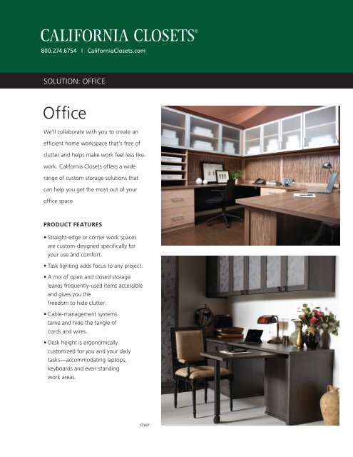 Home Office Brochure California Closets
