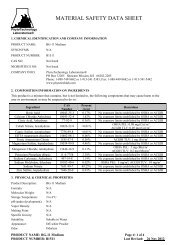 MATERIAL SAFETY DATA SHEET - PhytoTechnology Laboratories