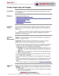 Create Target Lists and Targets - SugarCRM