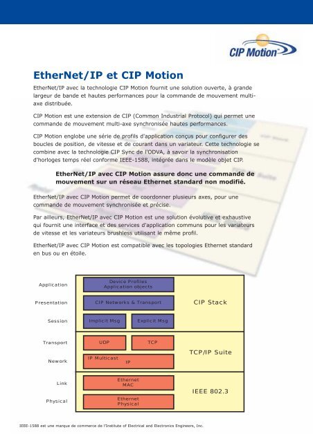 EtherNet/IP et CIP Motion - ODVA