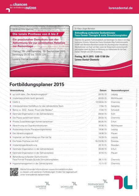 Lorenz Dental - Zahnseite 01/2015