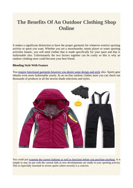 knoflook voordeel Verwisselbaar The Benefits Of An Outdoor Clothing Shop Online