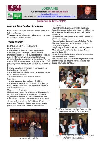 lire la rubrique - FÃ©dÃ©ration FranÃ§aise de Bridge