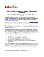 Sabre Travel Network Unveils New Graphical View in Sabre Red ...