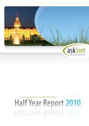 Half Year Report 2010 Half Year Report 2010 - Asknet