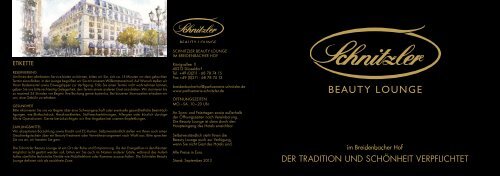 Schnitzler - Beauty Lounge -Breidenbacher Hof - Düsseldorf