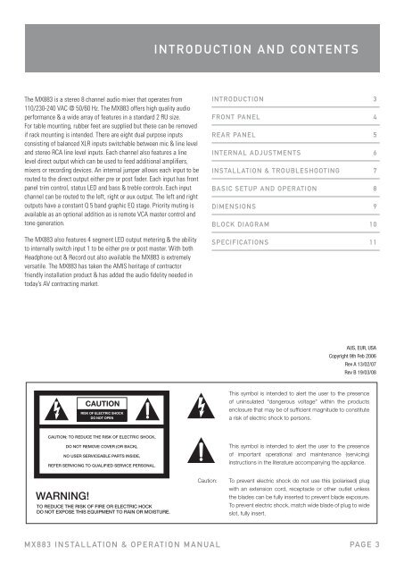 MX883 Manual - Australian Monitor