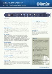 Clear-Com MS-702 Datasheet - UT Austin Wikis