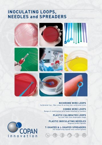 Inoculating Loops, Needles and Spreaders Brochure - Copan Italia