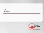 AETA Audio Systems 4MinX Quick Start Guide - Aspen Media.