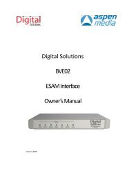 Digital Solutions BVE02 User Manual - PDF - Aspen Media.