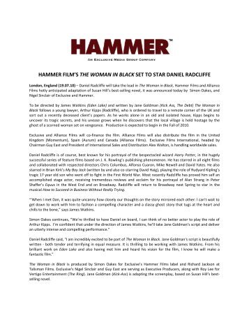 Read Full Press Release (PDF) - Hammer Films