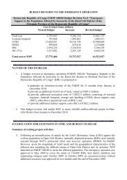 format and content of project revision document - WFP