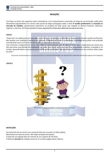 Prova de Conhecimentos Gerais - Espanhol - Faculdade Christus