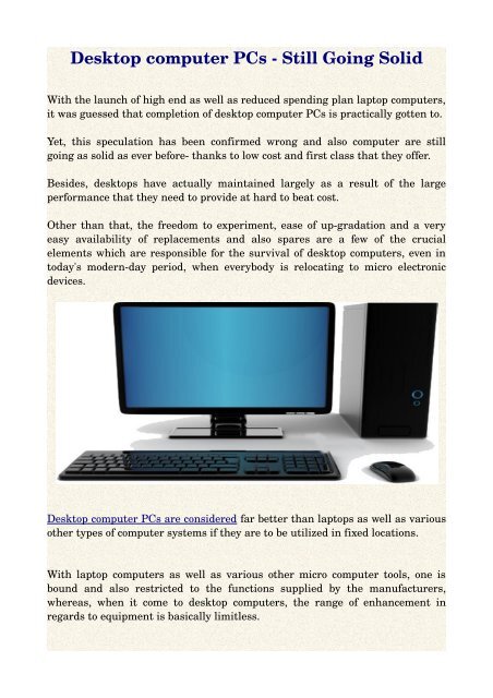 Desktop Computer Pcs Still Going Solid