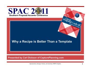 Why a Recipe is Better Than a Template - SPAC