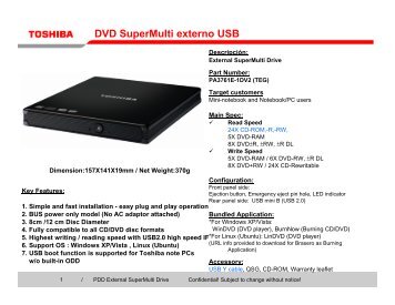 DVD SuperMulti externo USB - Toshiba