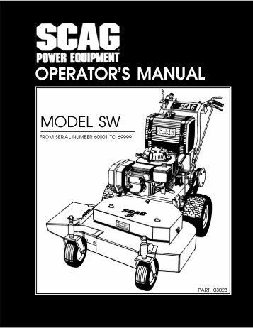 Download Manual - Scag Power Equipment