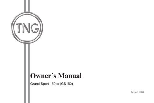 Owner's Manual - TNG Motor Scooters