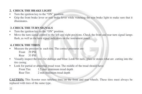 Owner's Manual - TNG Motor Scooters