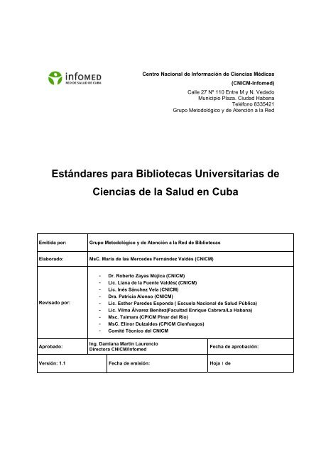 EstÃ¡ndares para Bibliotecas Universitarias de ... - Instituciones