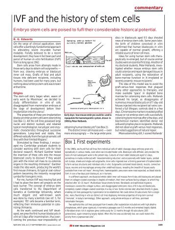 History of Stem Cells