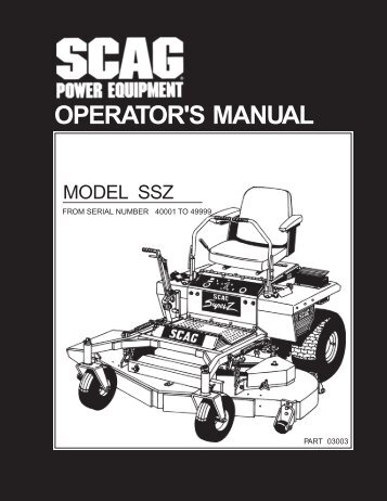 Download Manual - Scag Power Equipment