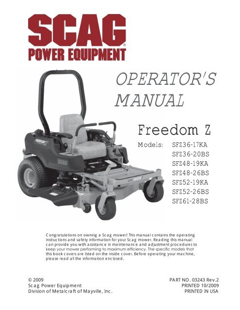 Download Manual Scag Power Equipment