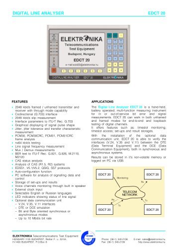 Data sheet (pdf file) - Elektronika