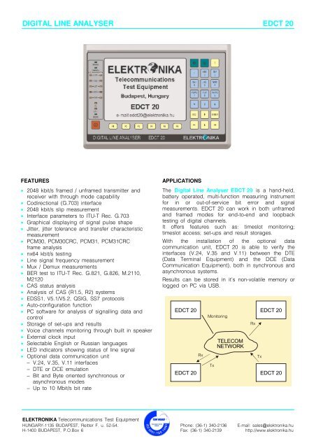 Data sheet (pdf file) - Elektronika