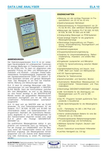 Datenblatt (pdf Datei) - Elektronika.hu